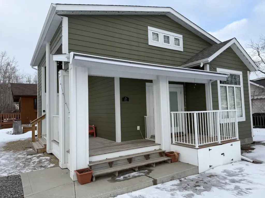 Before, Composite Deck & Glass Railing in Sylvan Lake, AB, by Green Ladder Contractors