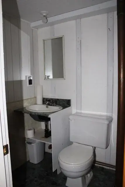 Before, Downstairs Bathroom Gutted to a Tiled Shower and Glass Wall in Red Deer, AB, by Green Ladder Contractors